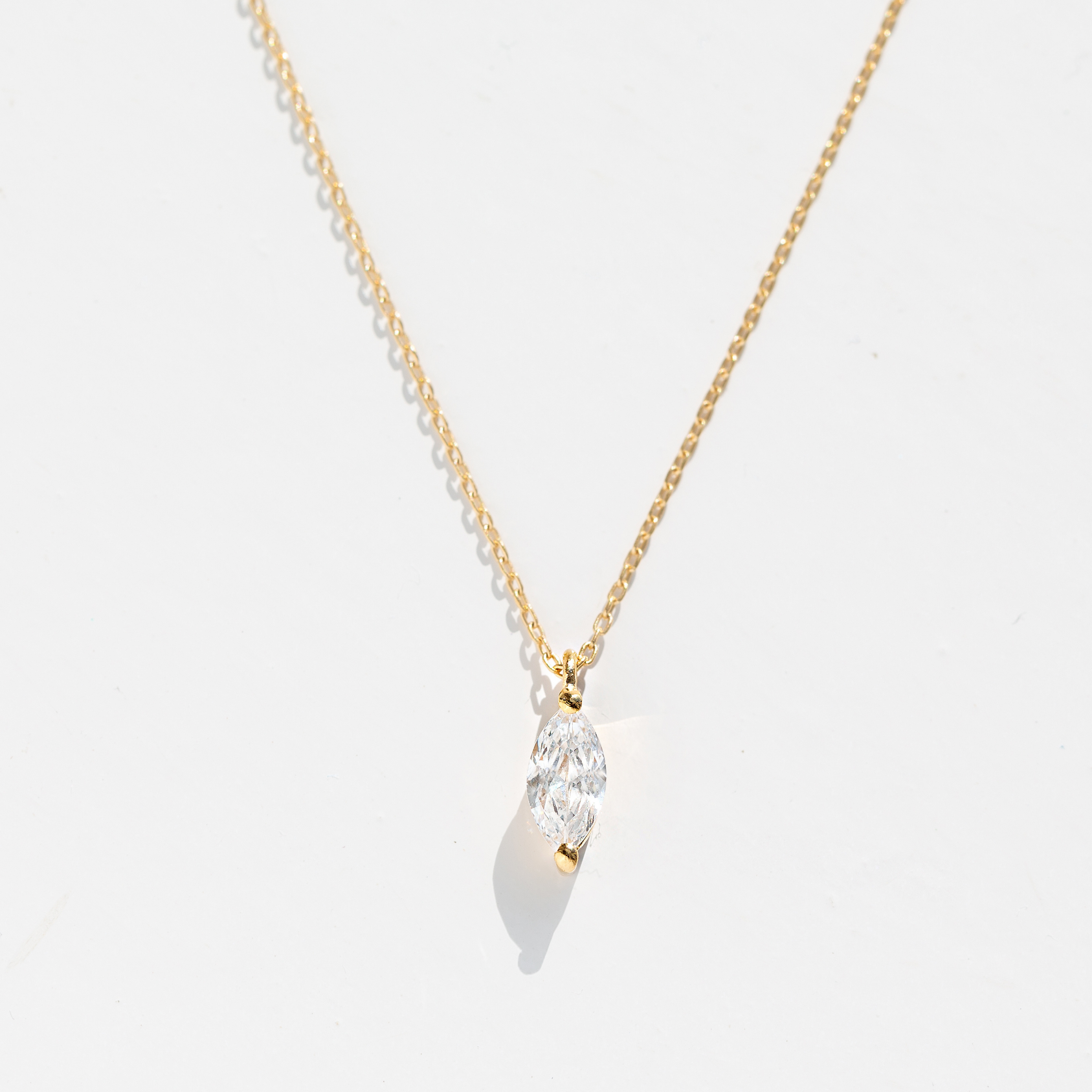 LEXI // 14k gold vermeil cz marquise necklace