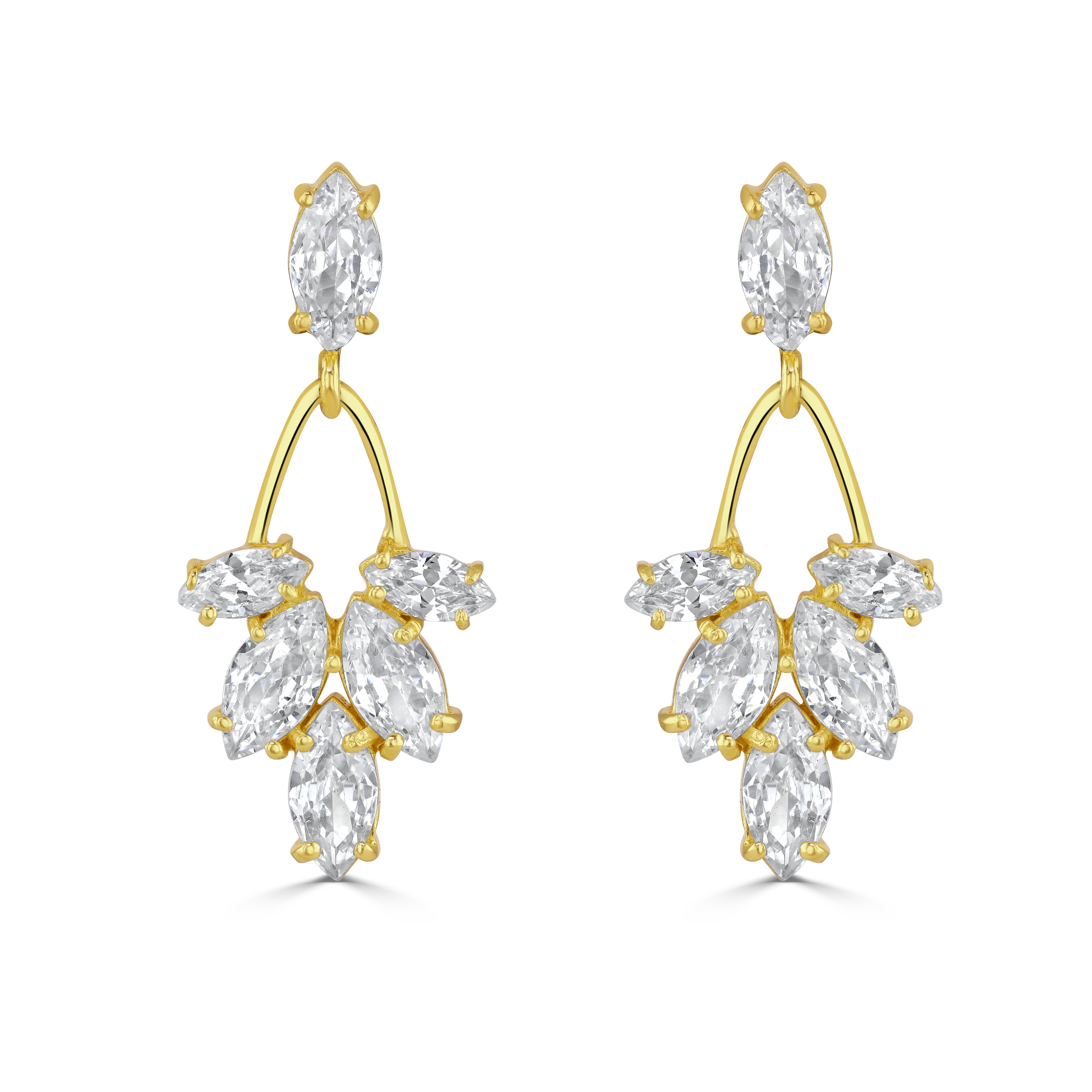 ANNA - Gold Crystal drop earrings