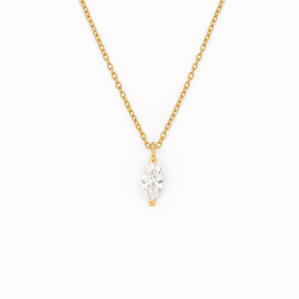LEXI // 14k gold vermeil cz marquise necklace