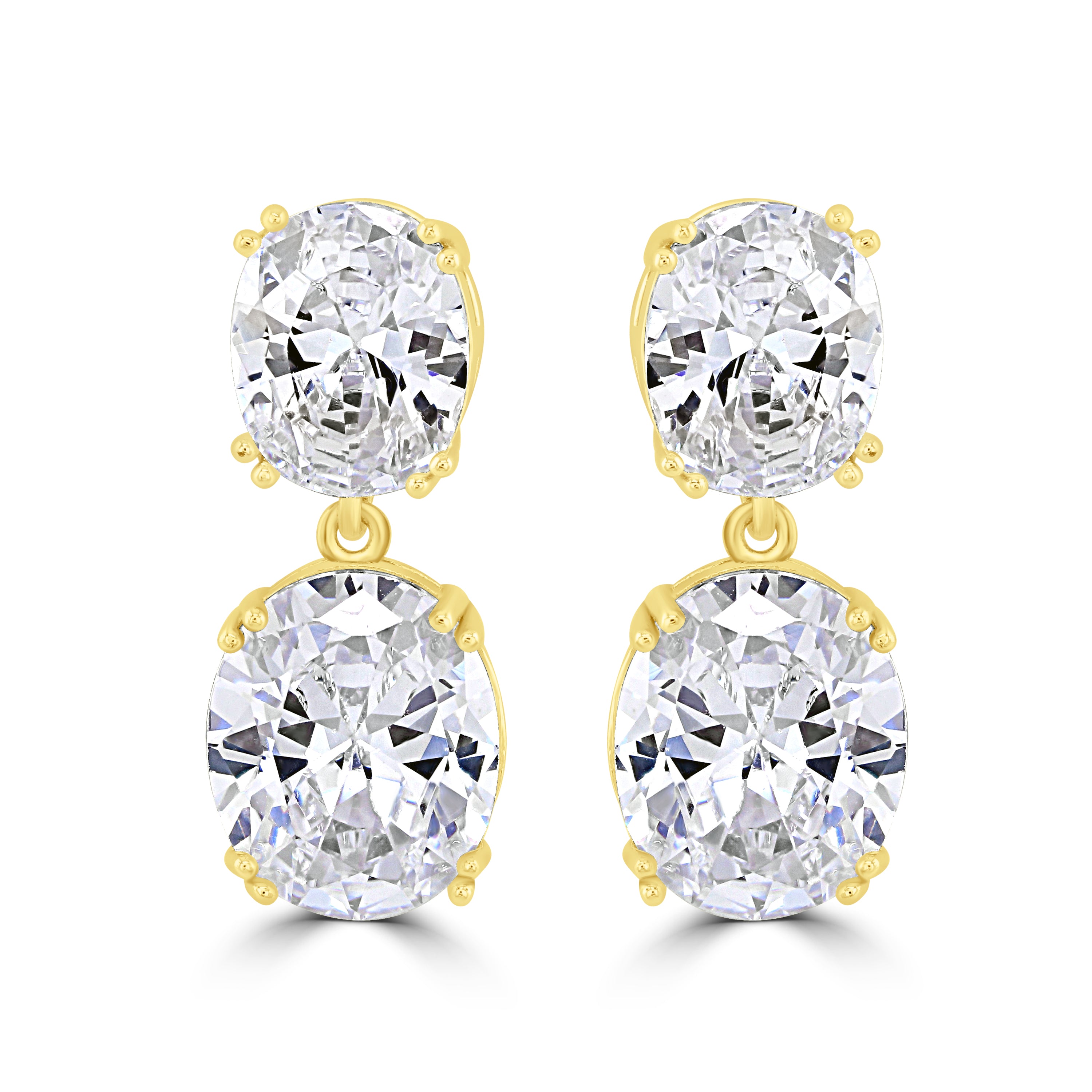 NATALIA // Gold cubic zirconia earrings