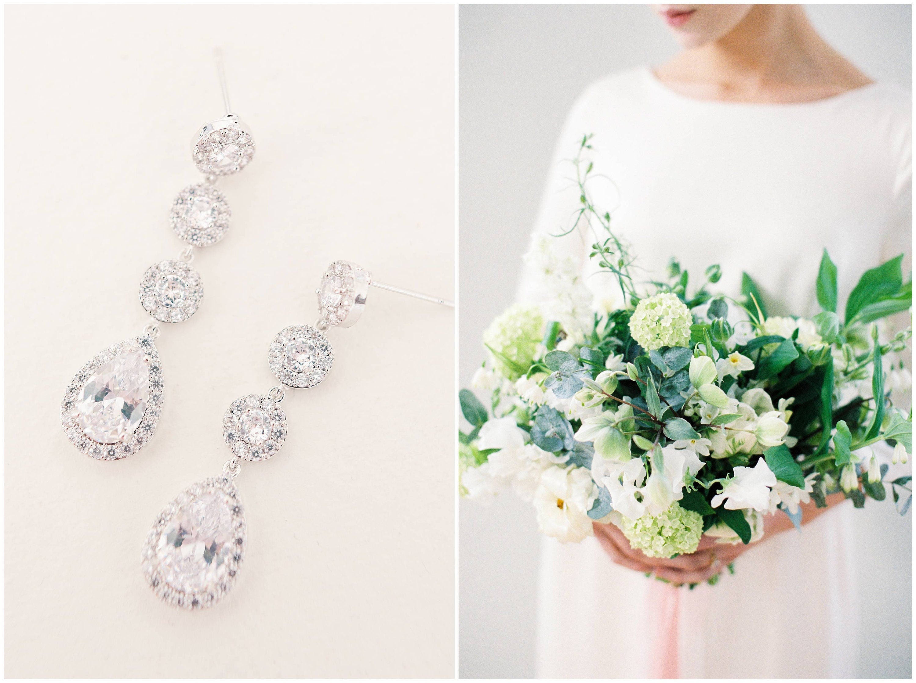 FLORENCE // Silver cubic zirconia teardrop earrings