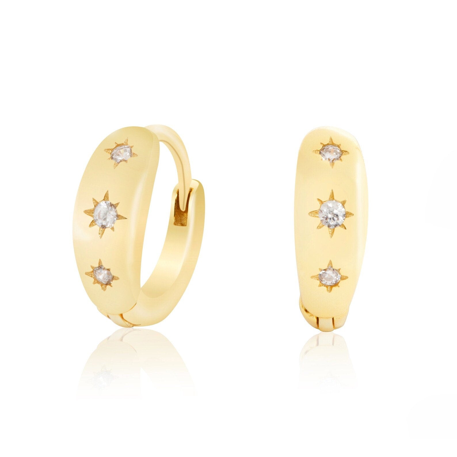 LIBERTY // Small gold chunky hoop earrings