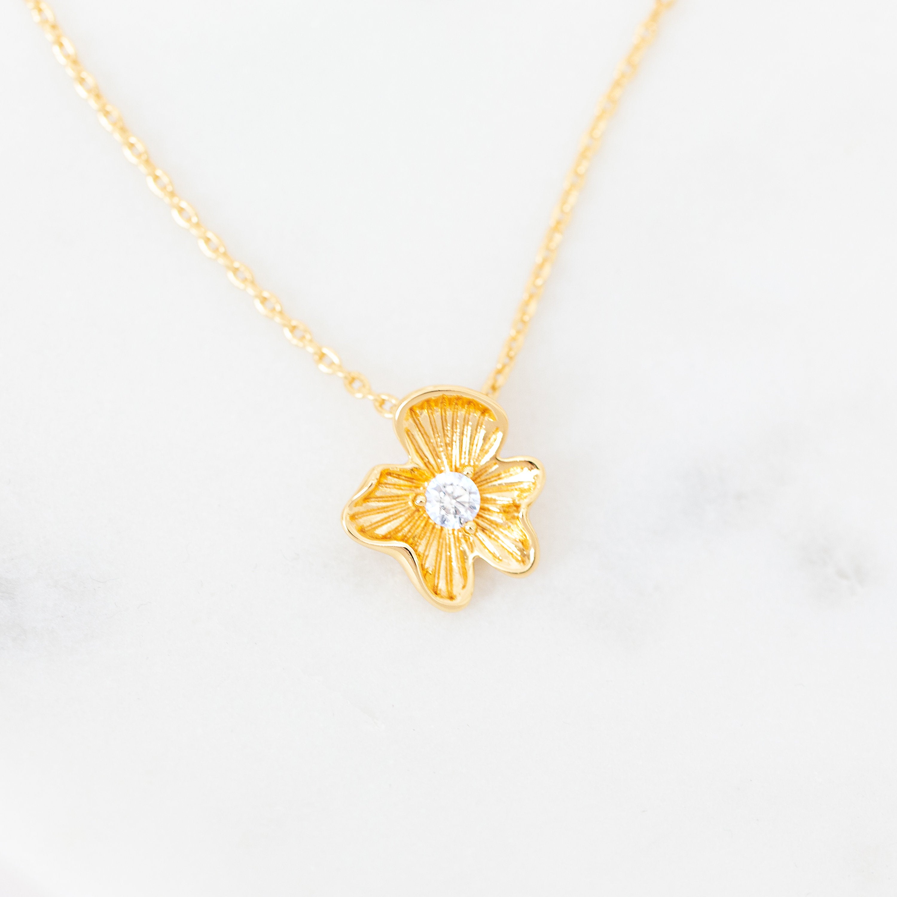 HANA Necklace // Floral crystal wedding necklace