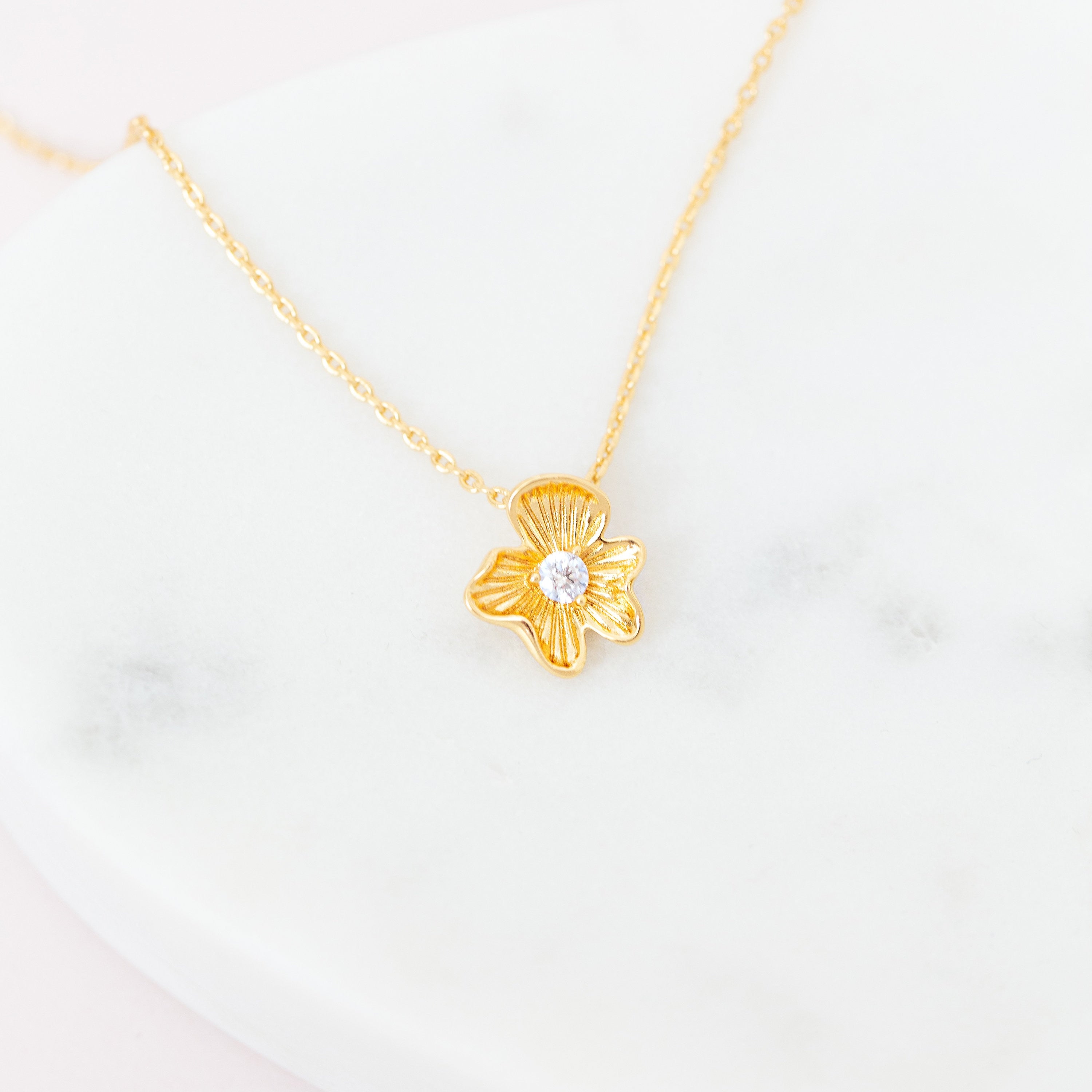 HANA Necklace // Floral crystal wedding necklace