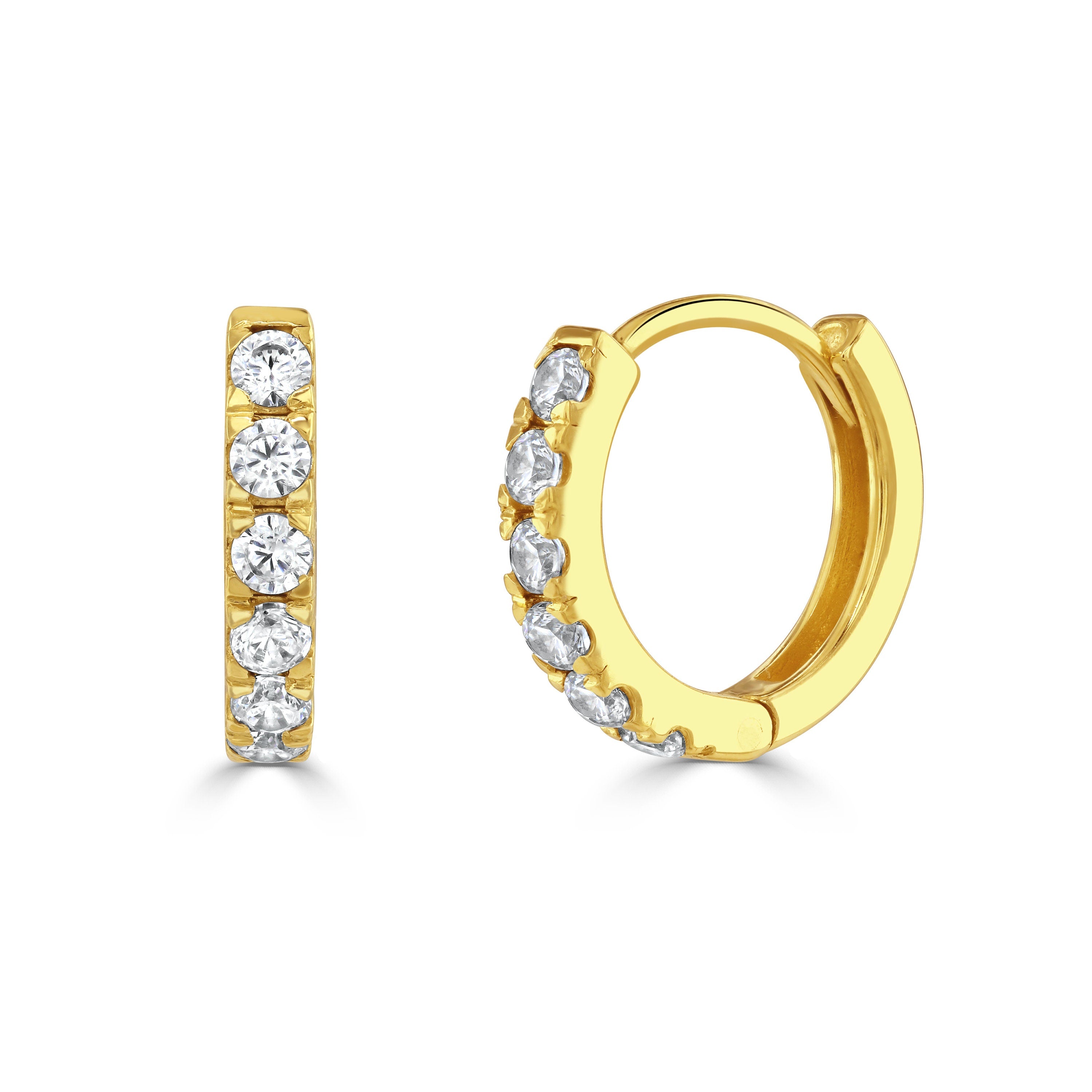 EDIE hoops // Gold cubic zirconia huggies