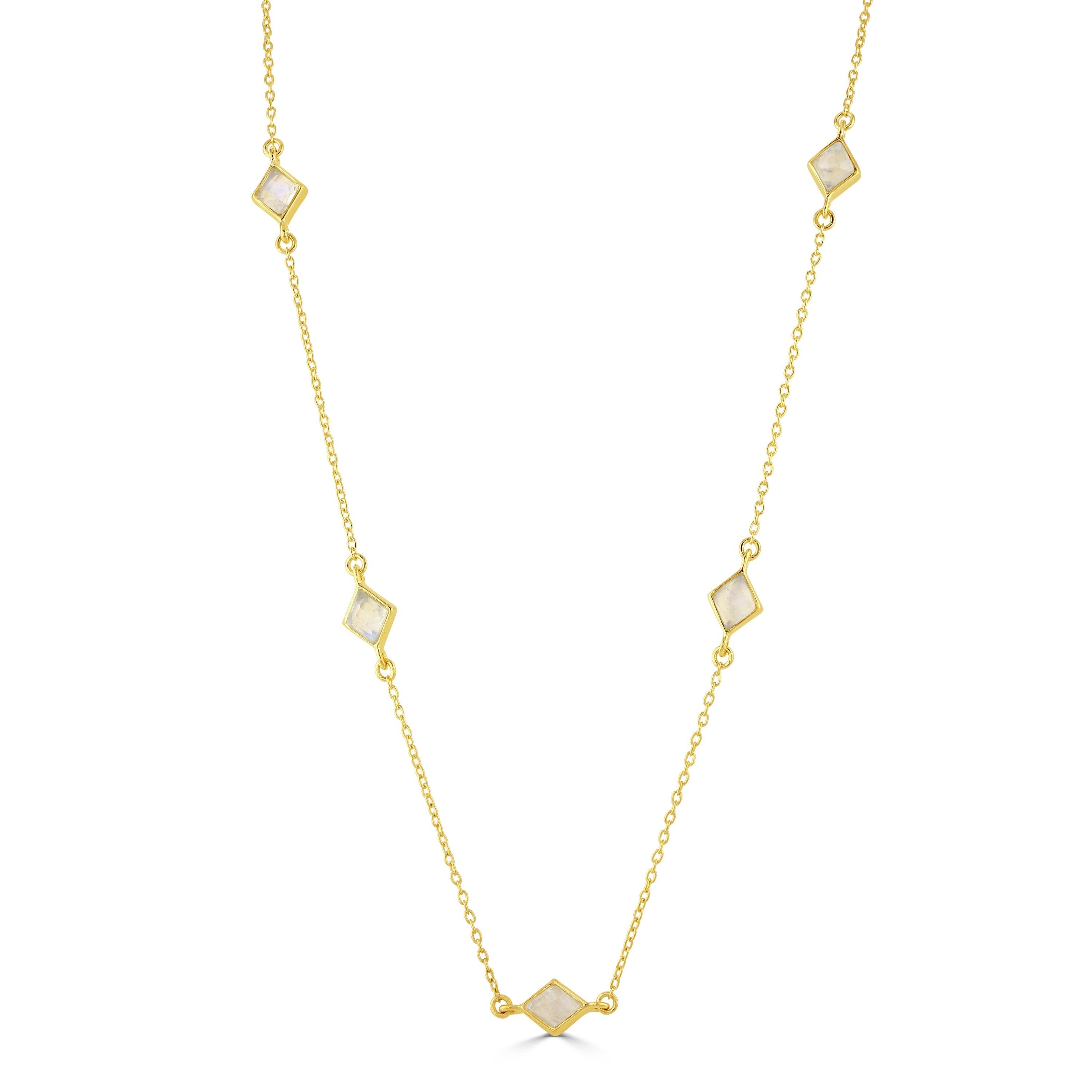 Moonstone Kite Necklace // Gold