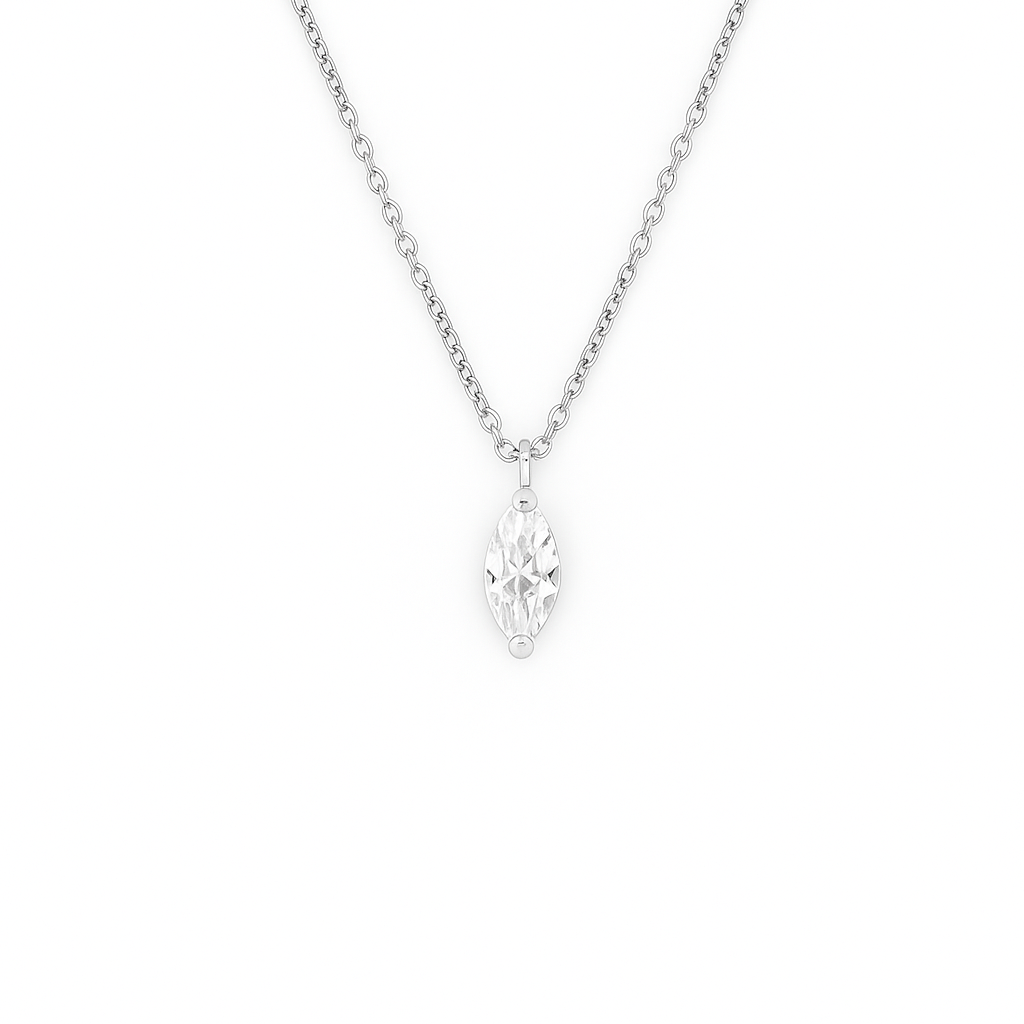 LEXI // Silver cz marquise necklace