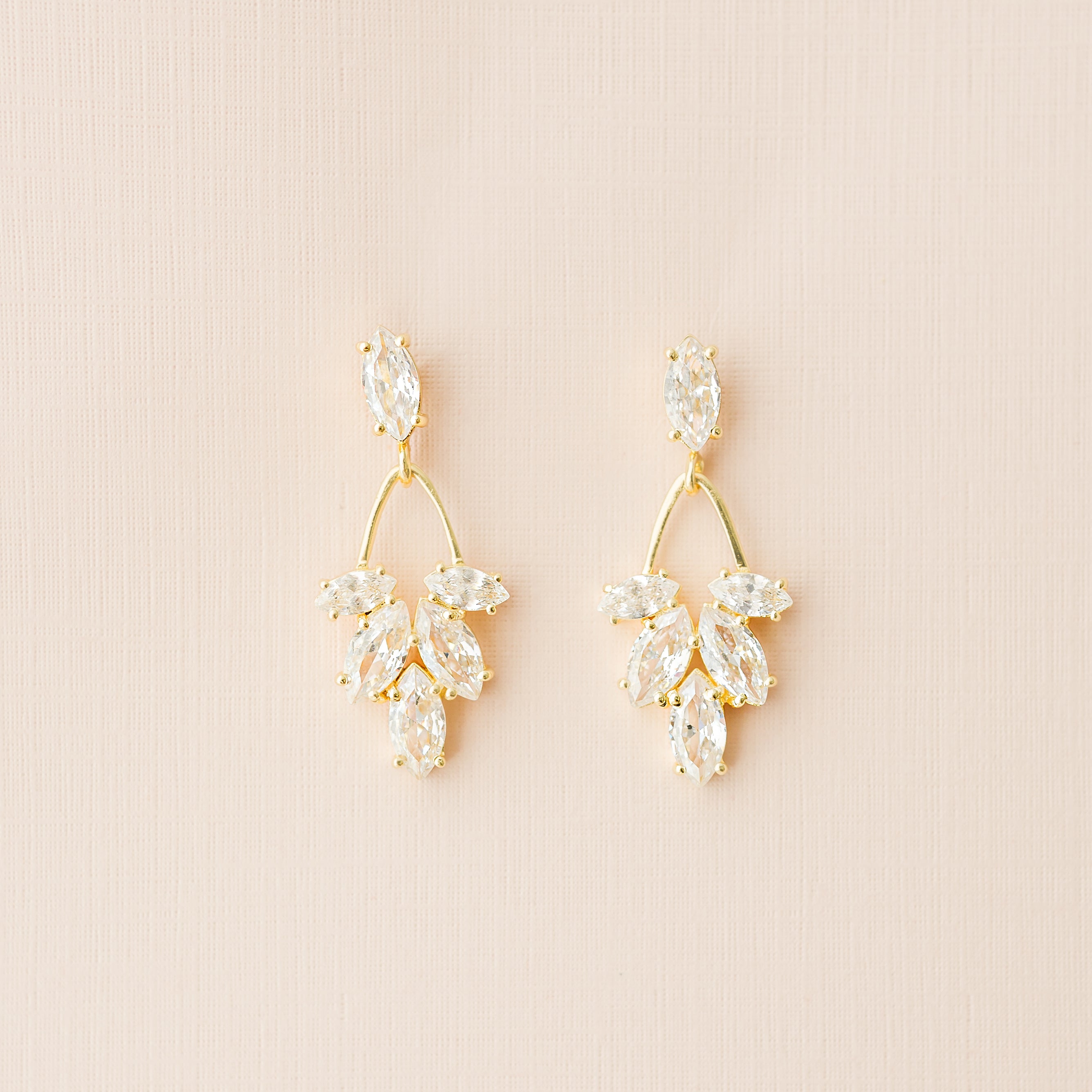 ANNA - Gold Crystal drop earrings