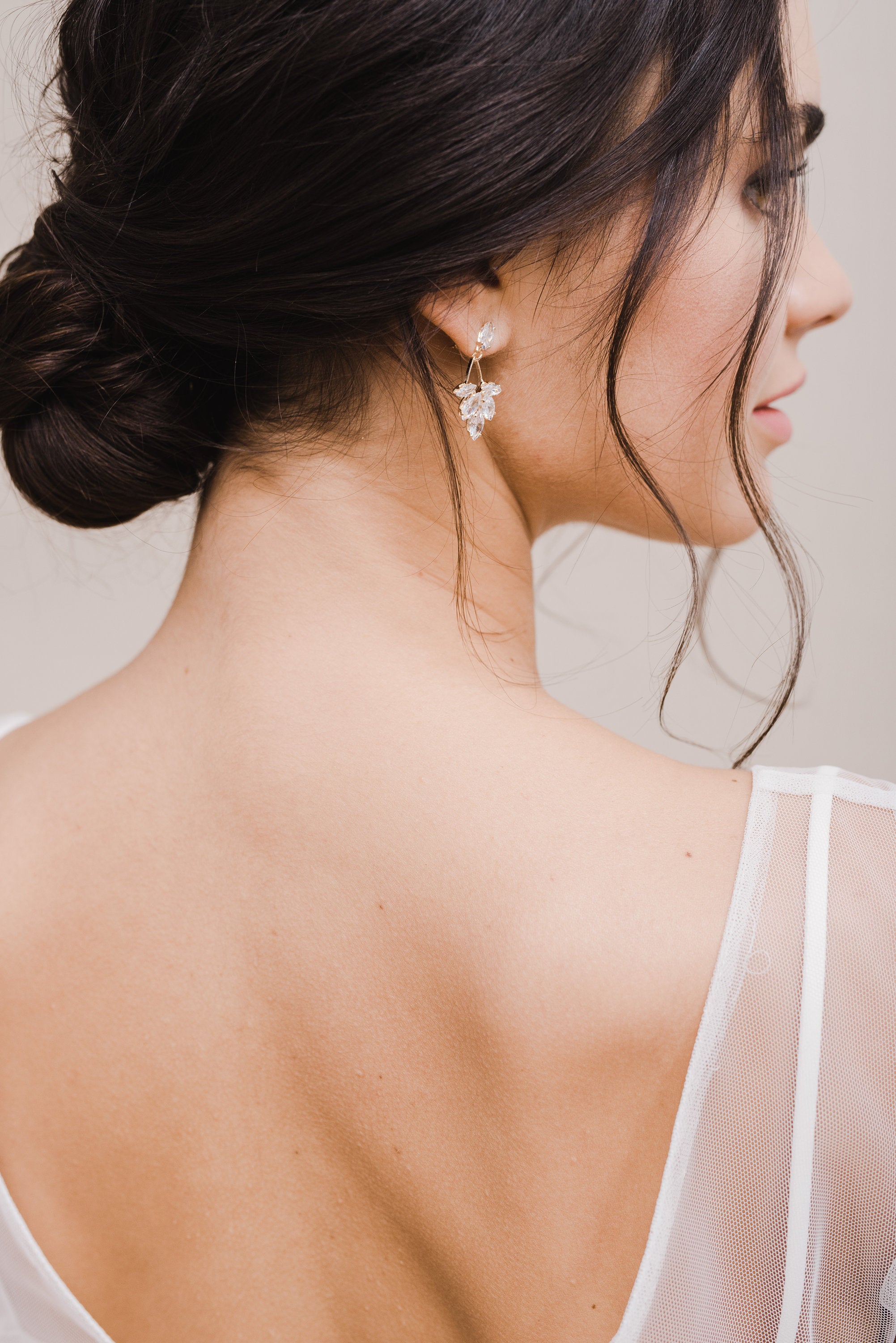 ANNA - Gold Crystal drop earrings