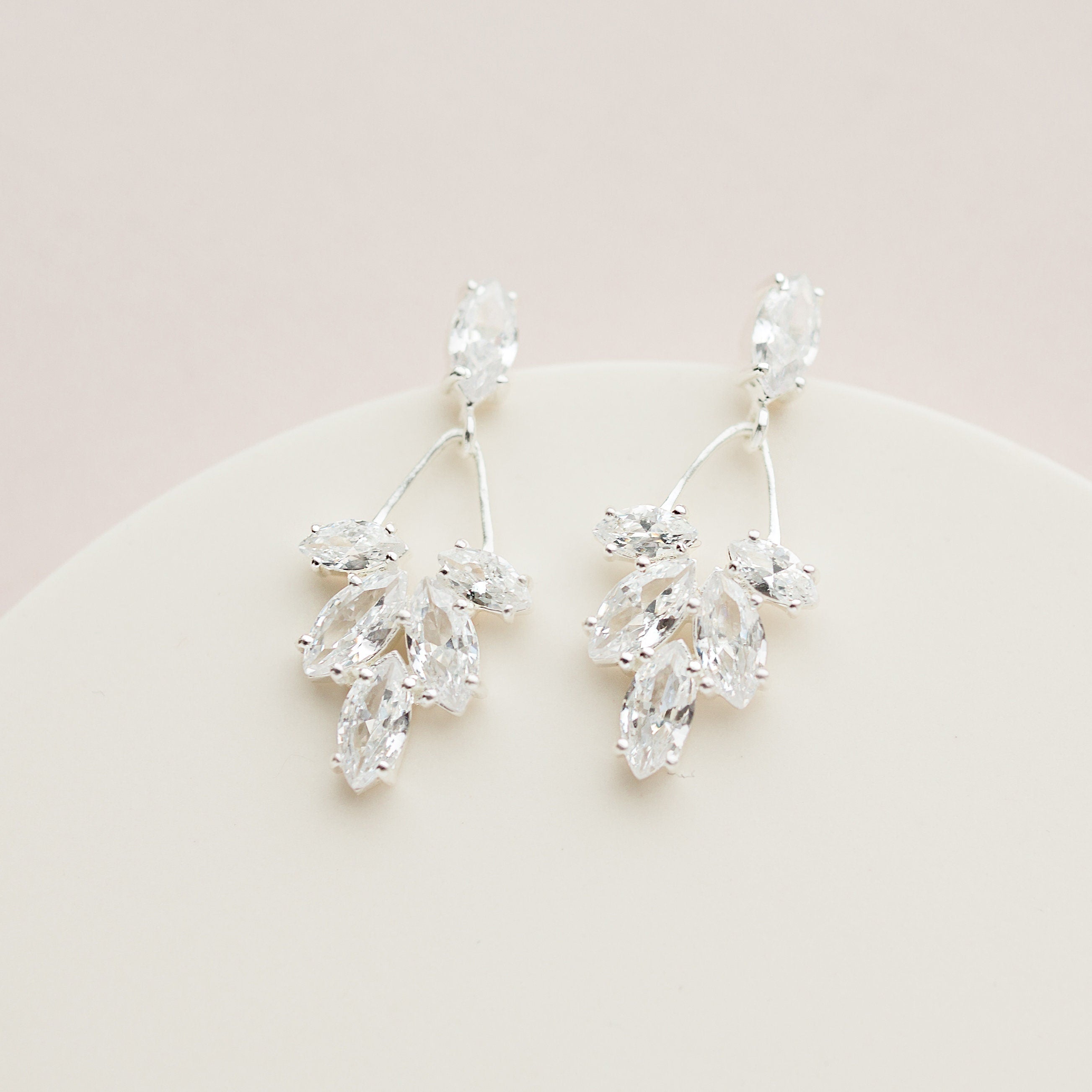 ANNA // Silver Bridal Earrings