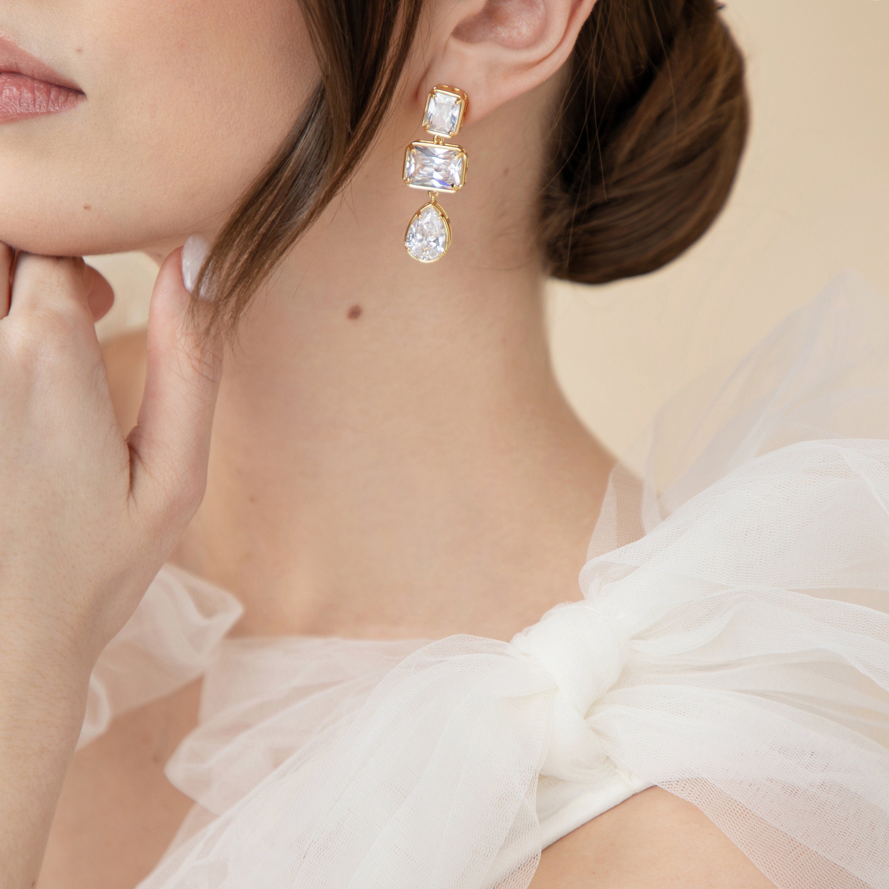 HARPER // Gold Bridal statement Earrings