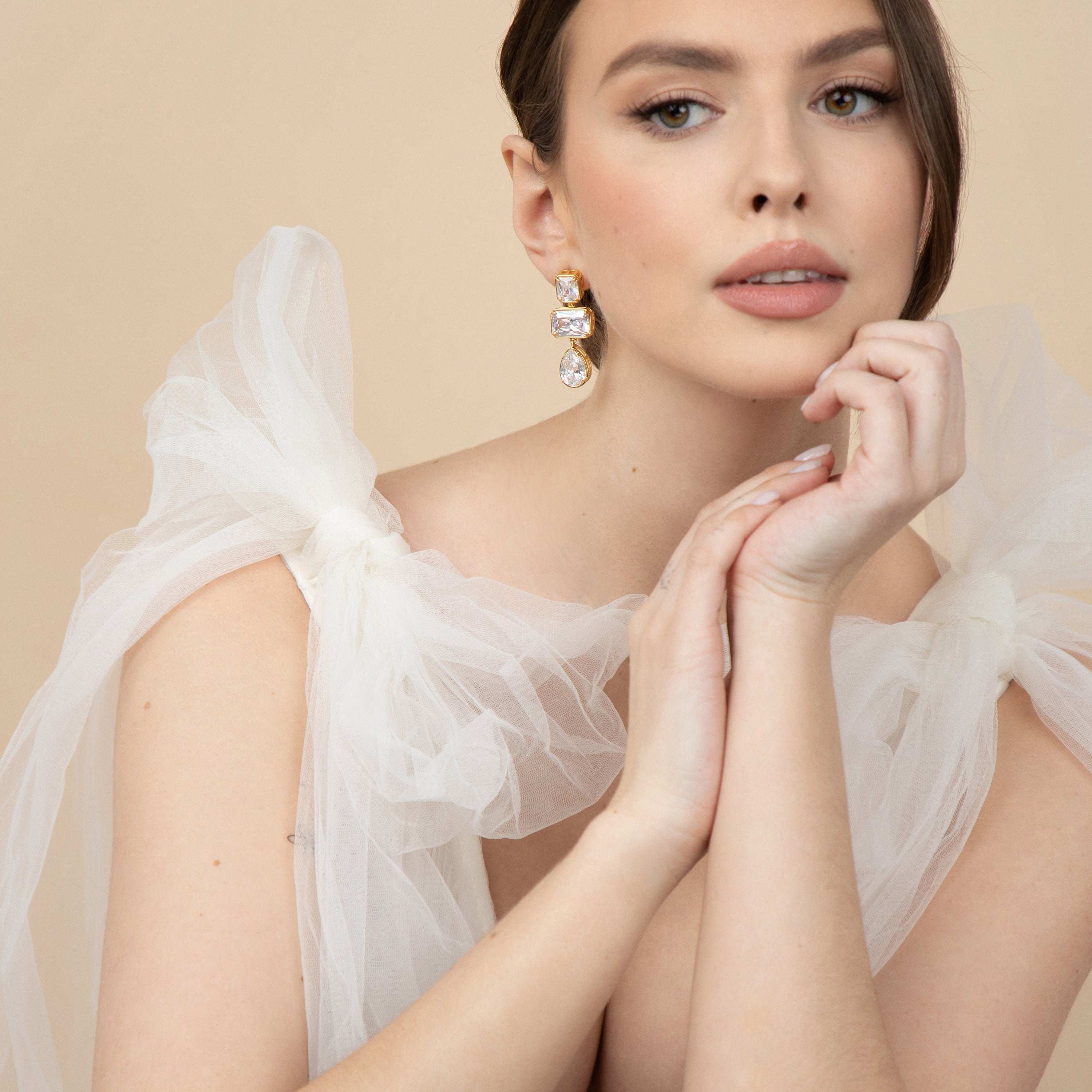 HARPER // Gold Bridal statement Earrings