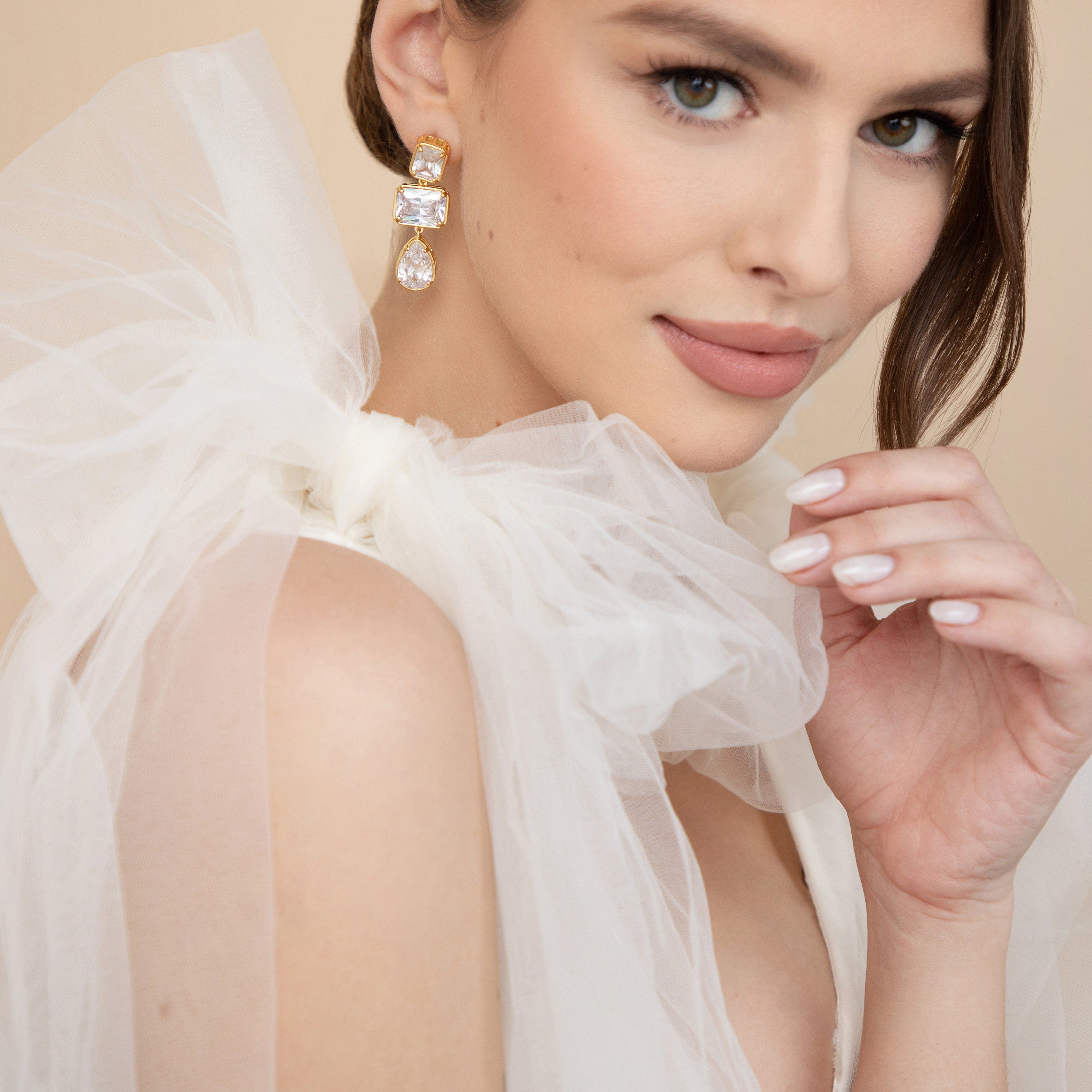 HARPER // Gold Bridal statement Earrings