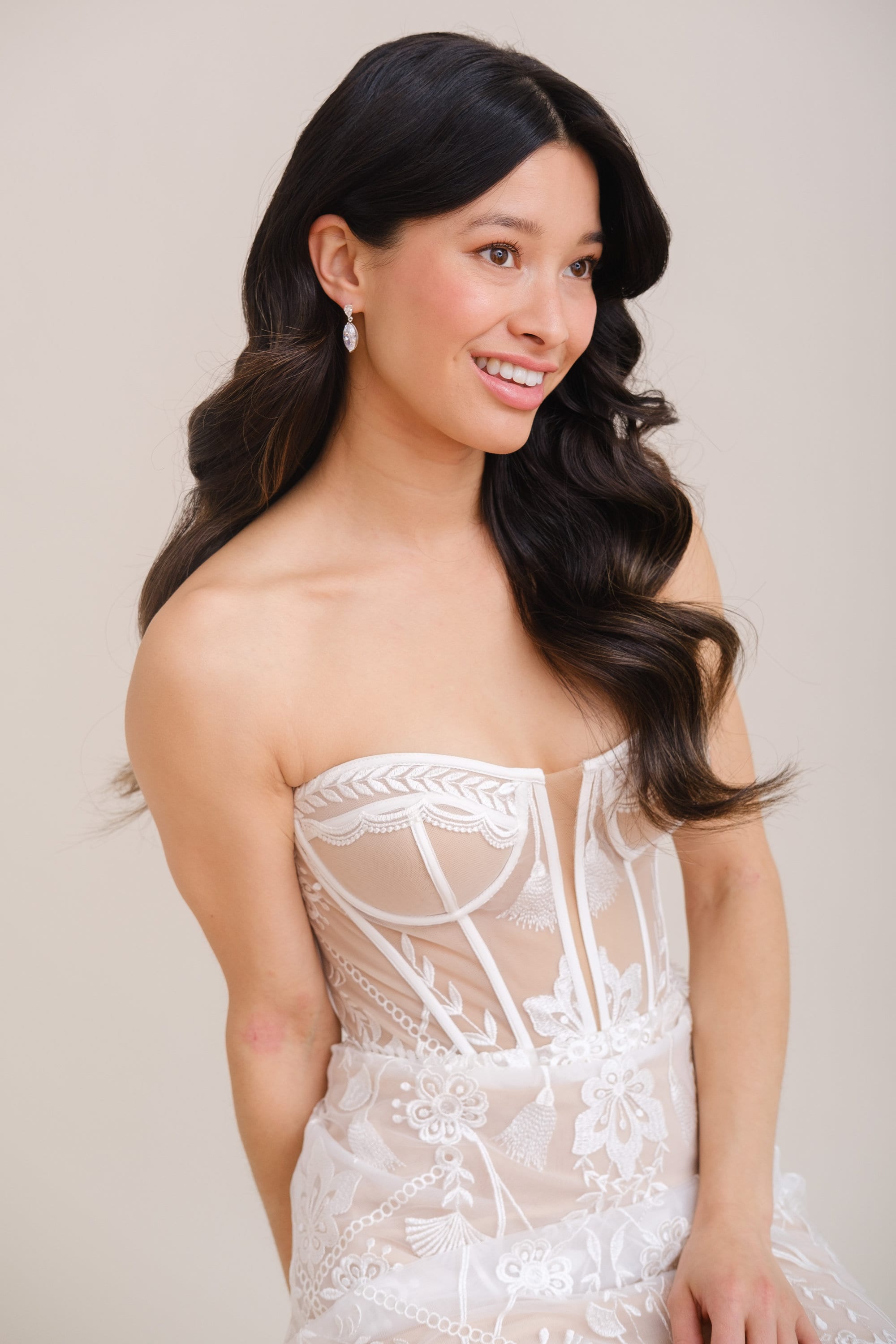 CHARIS // Silver crystal drop earrings