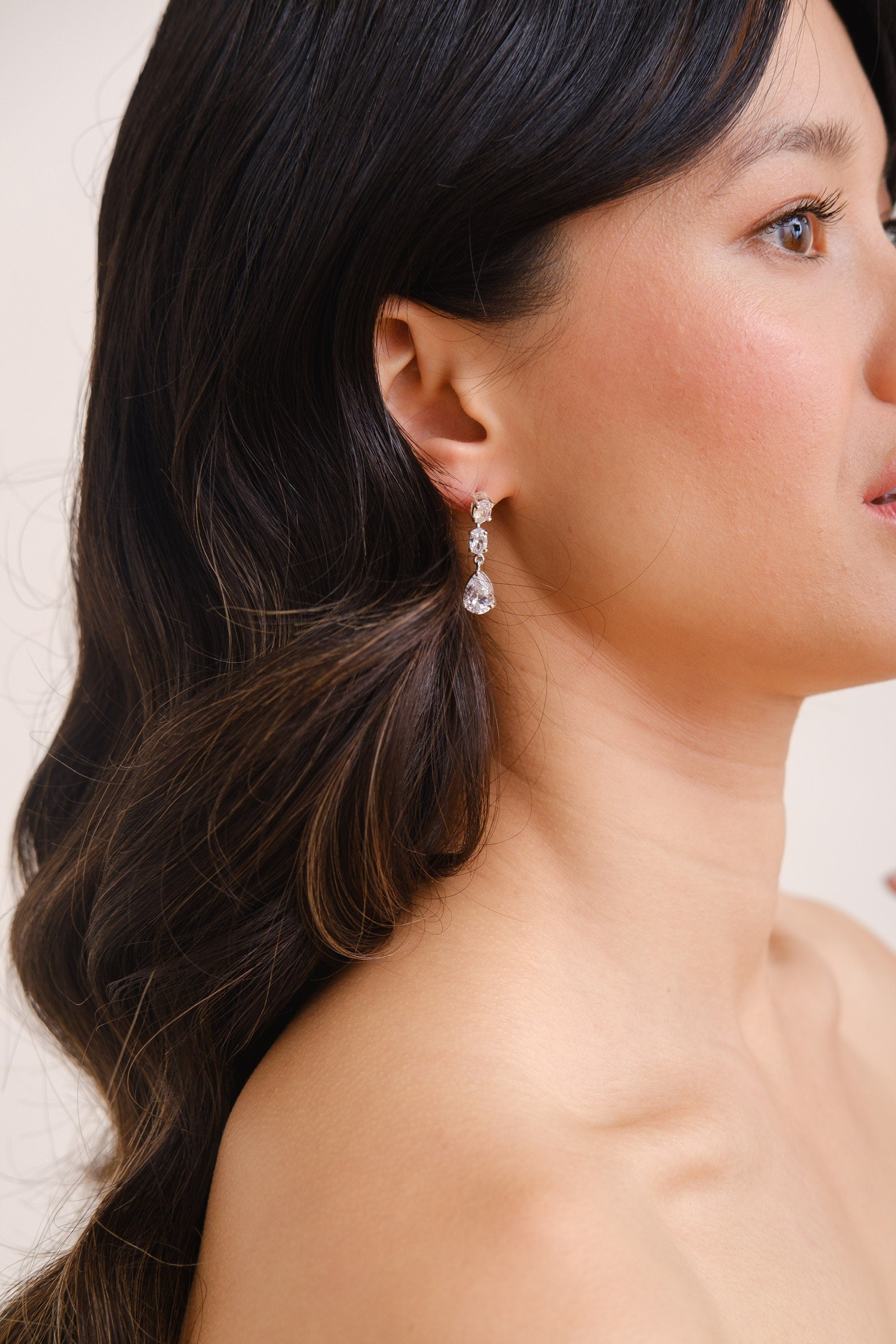 FRANKIE // Cubic zirconia drop earrings