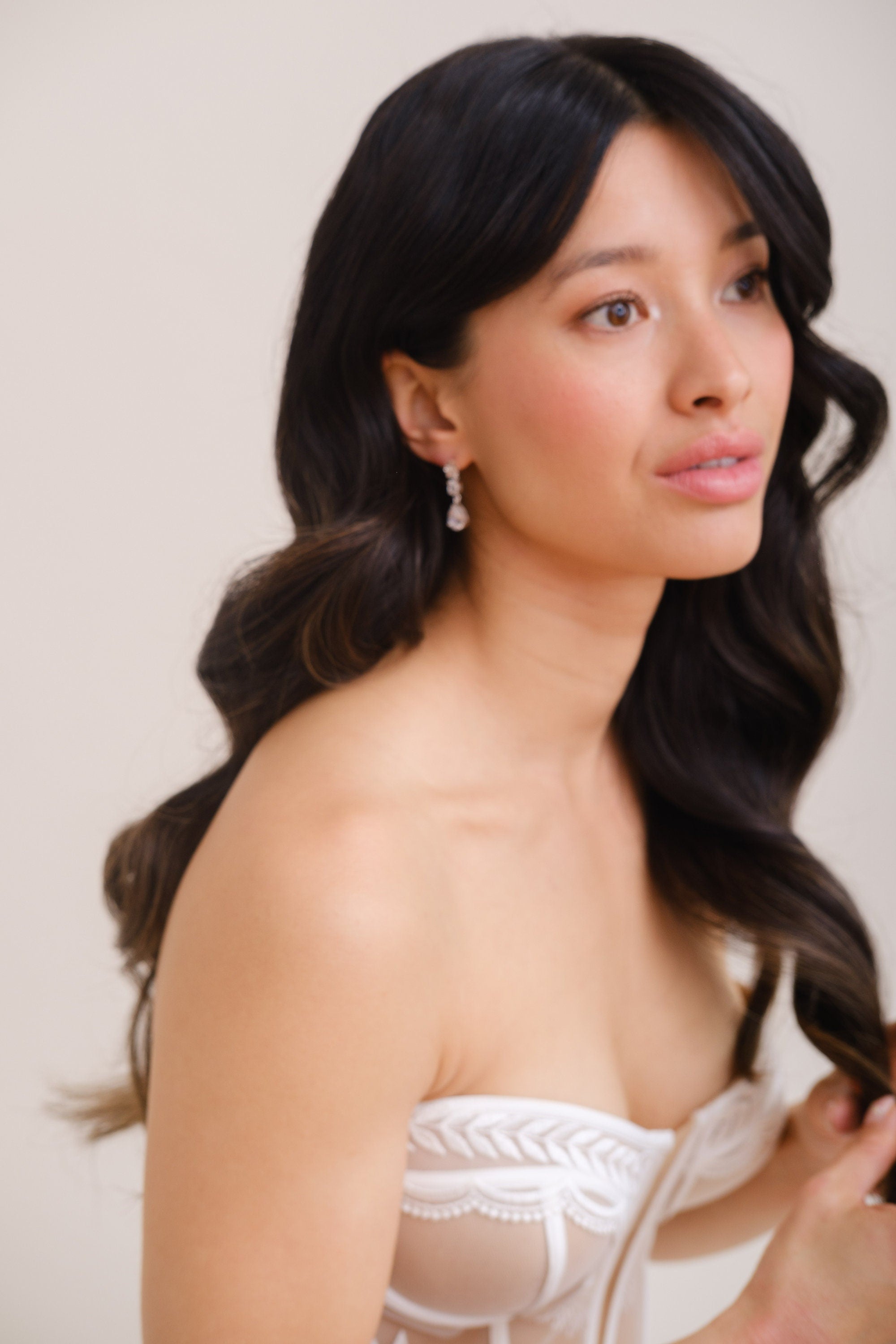 FRANKIE // Cubic zirconia drop earrings