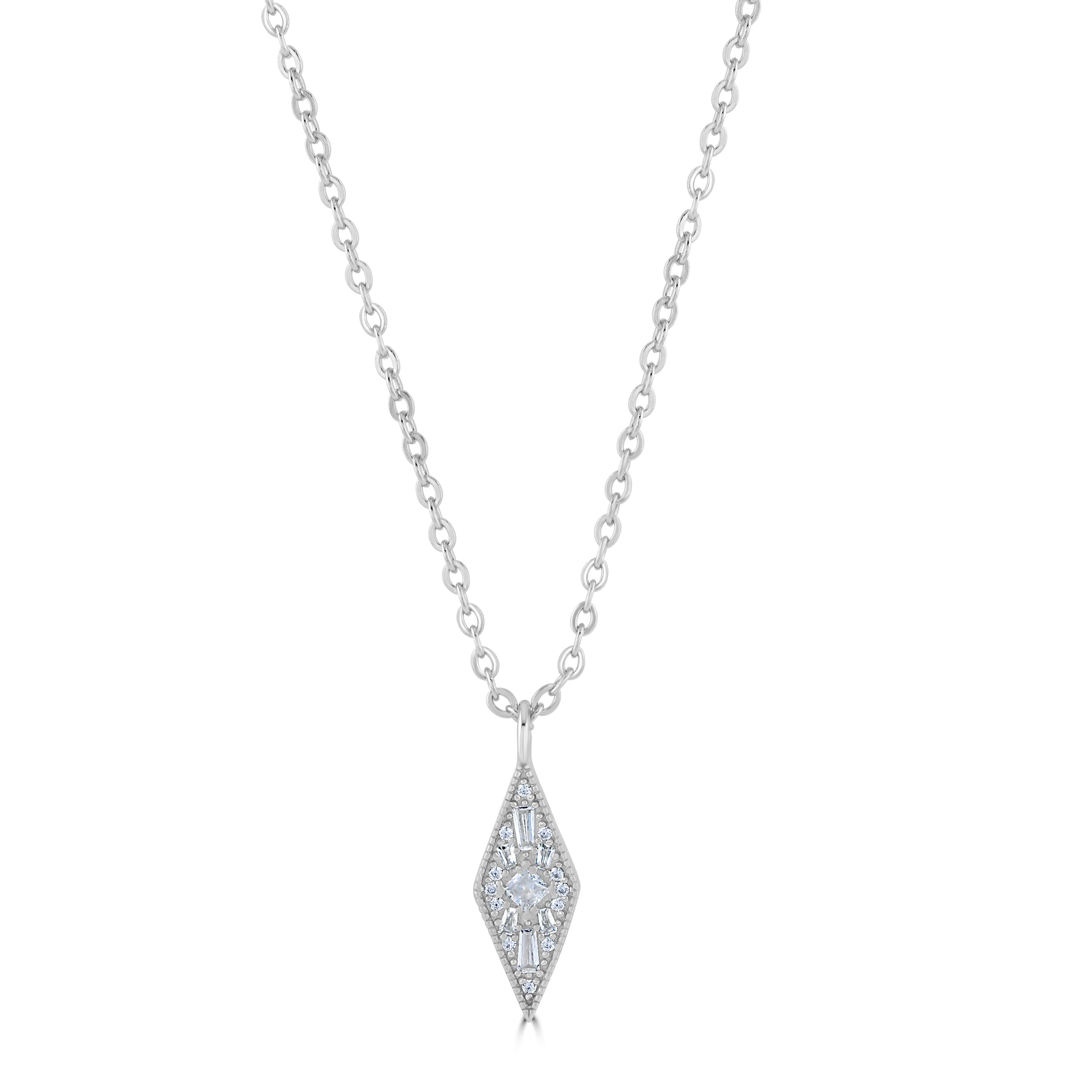 KITE NECKLACE // Dainty 14k gold plated cubic zirconia charm necklace