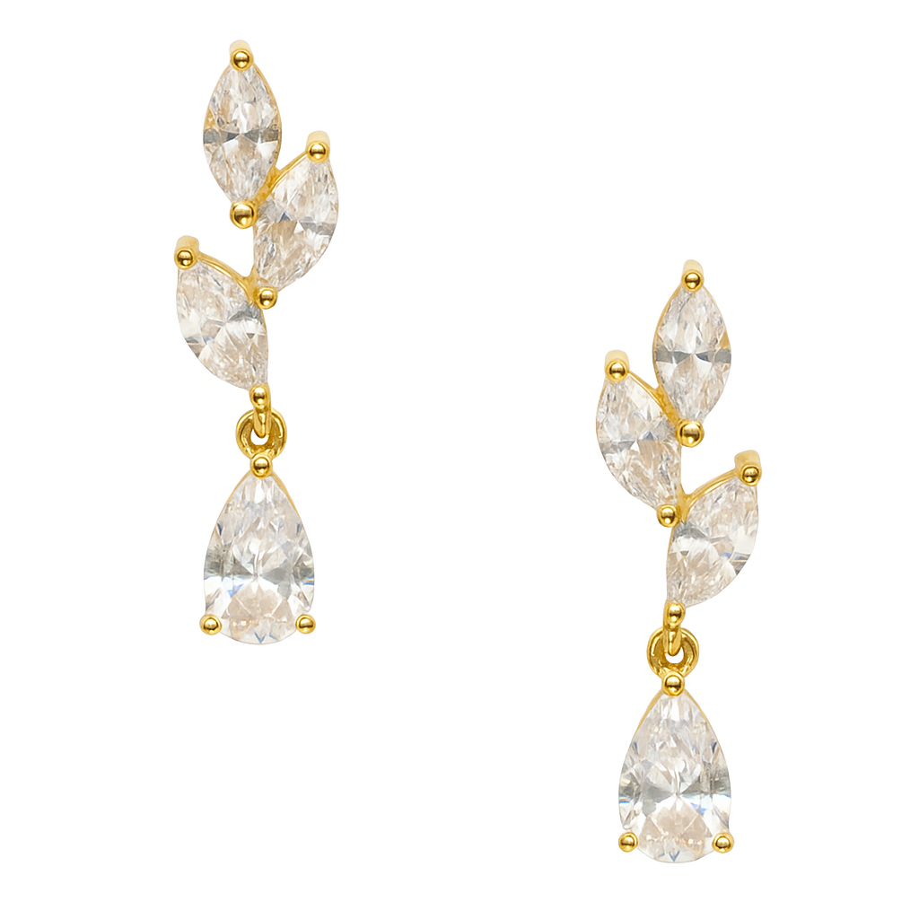 ERYN CZ // Leaf cubic zirconia earrings