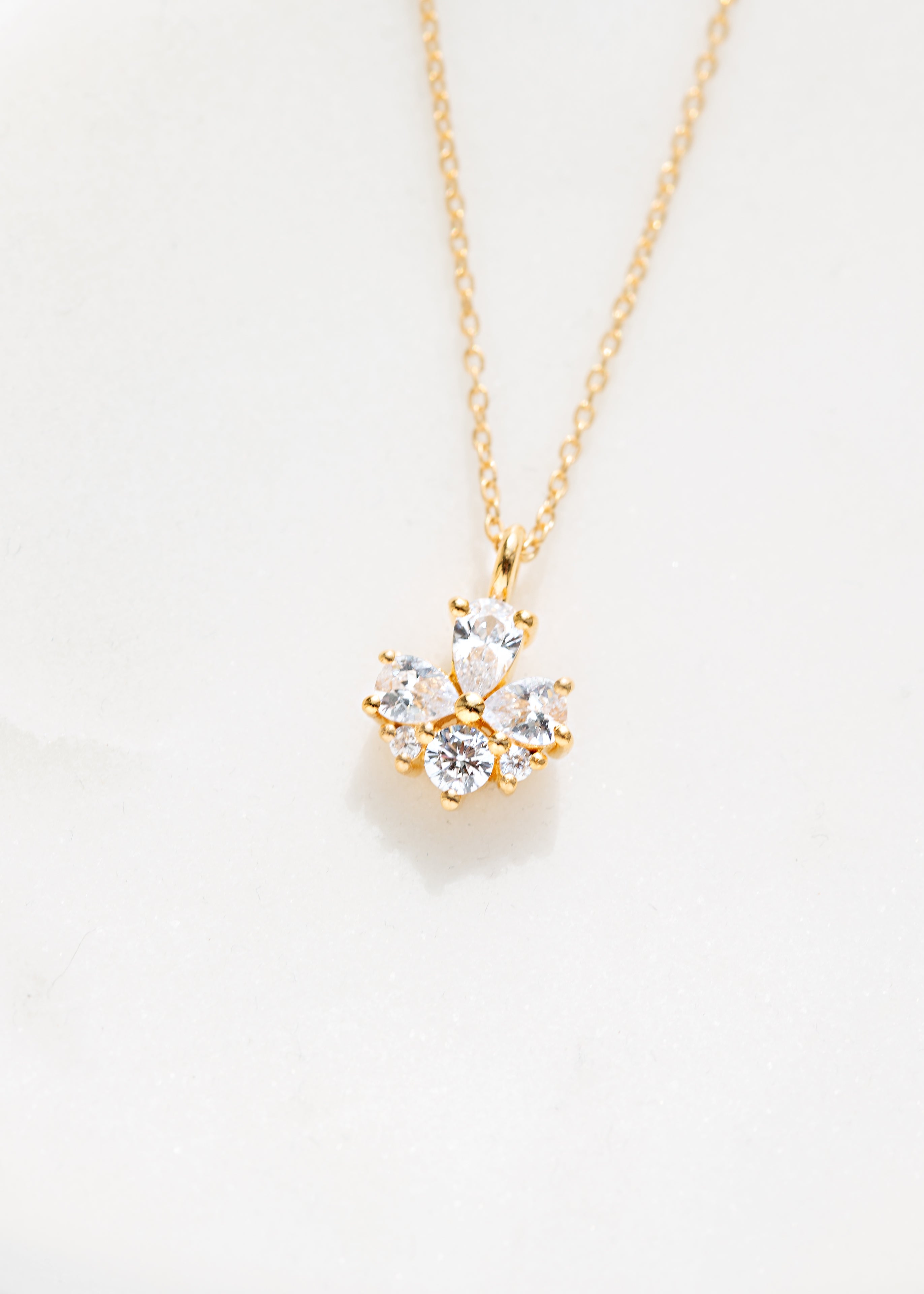 GISELLE MINI necklace // 14k gold plated floral necklace