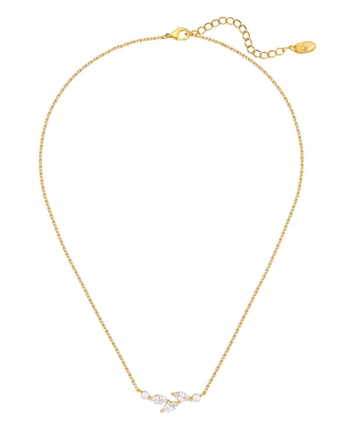 ERYN - Pearl and CZ necklace Gold