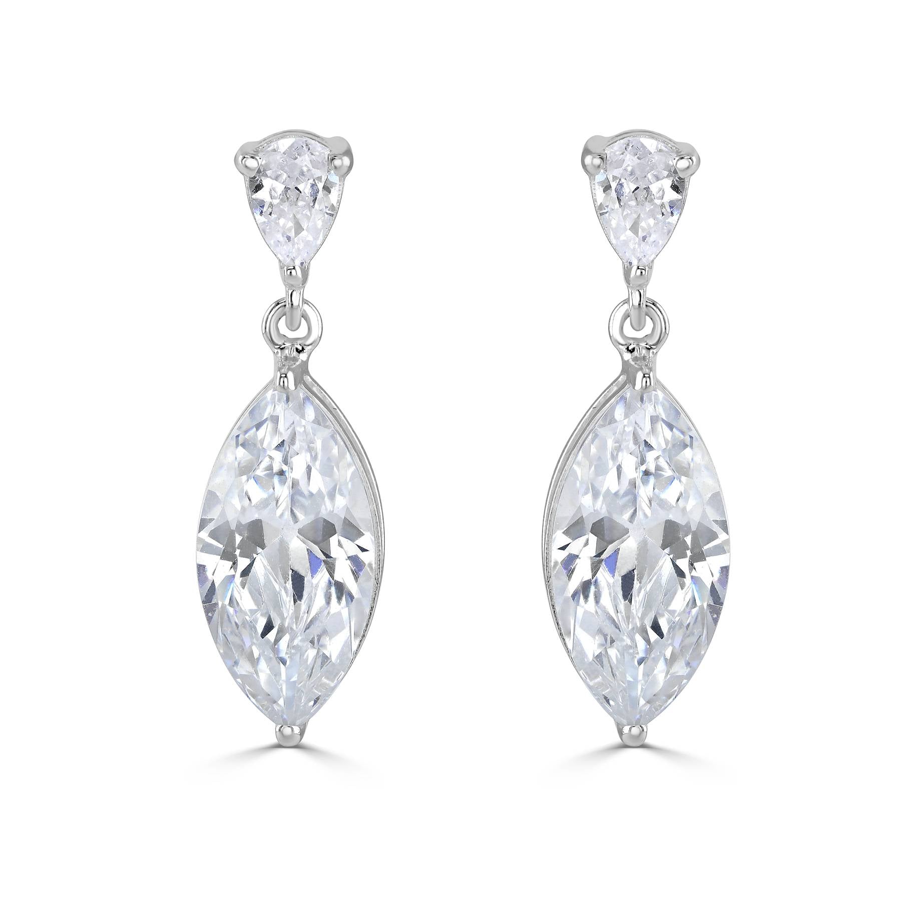 CHARIS // Silver crystal drop earrings