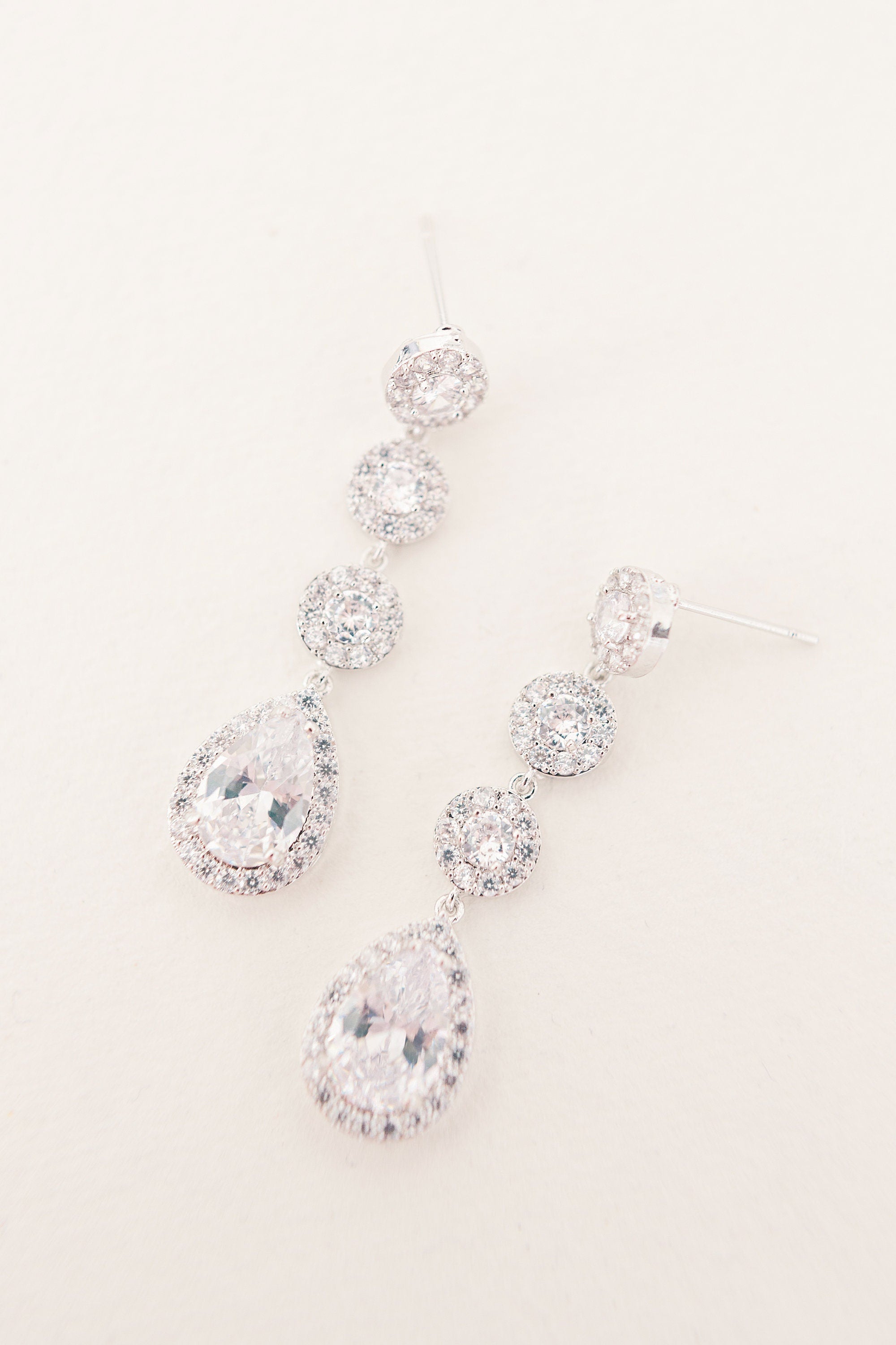 FLORENCE // Silver cubic zirconia teardrop earrings