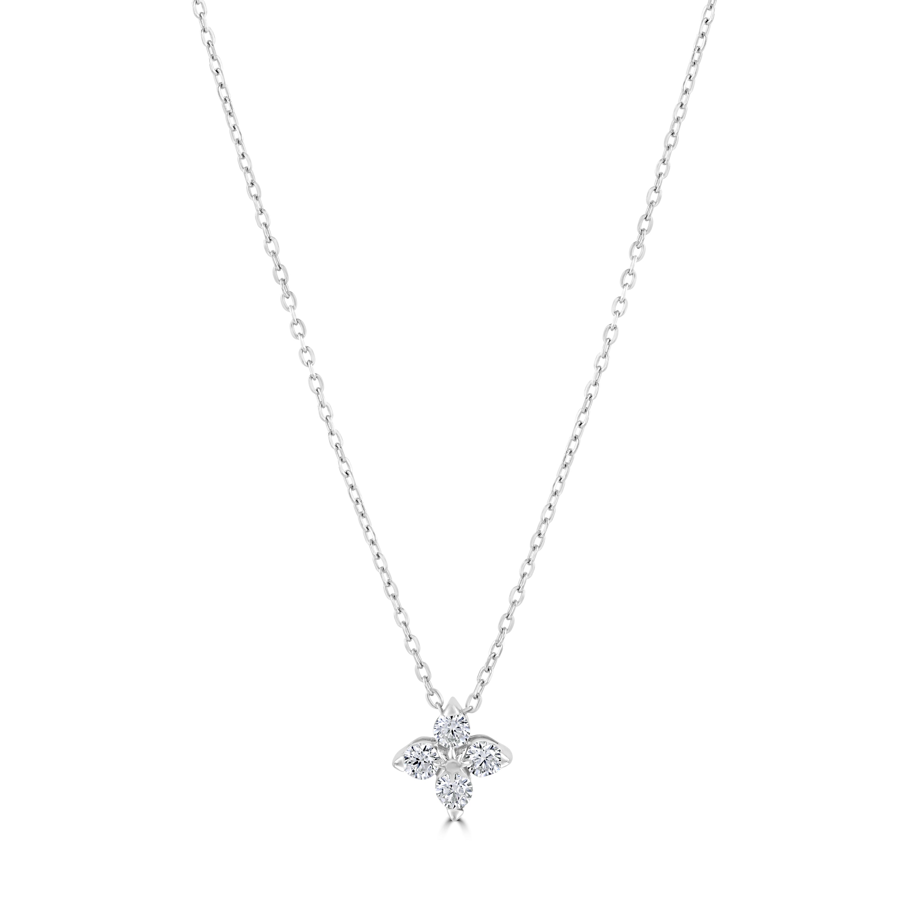 CHLOE // Dainty silver floral necklace