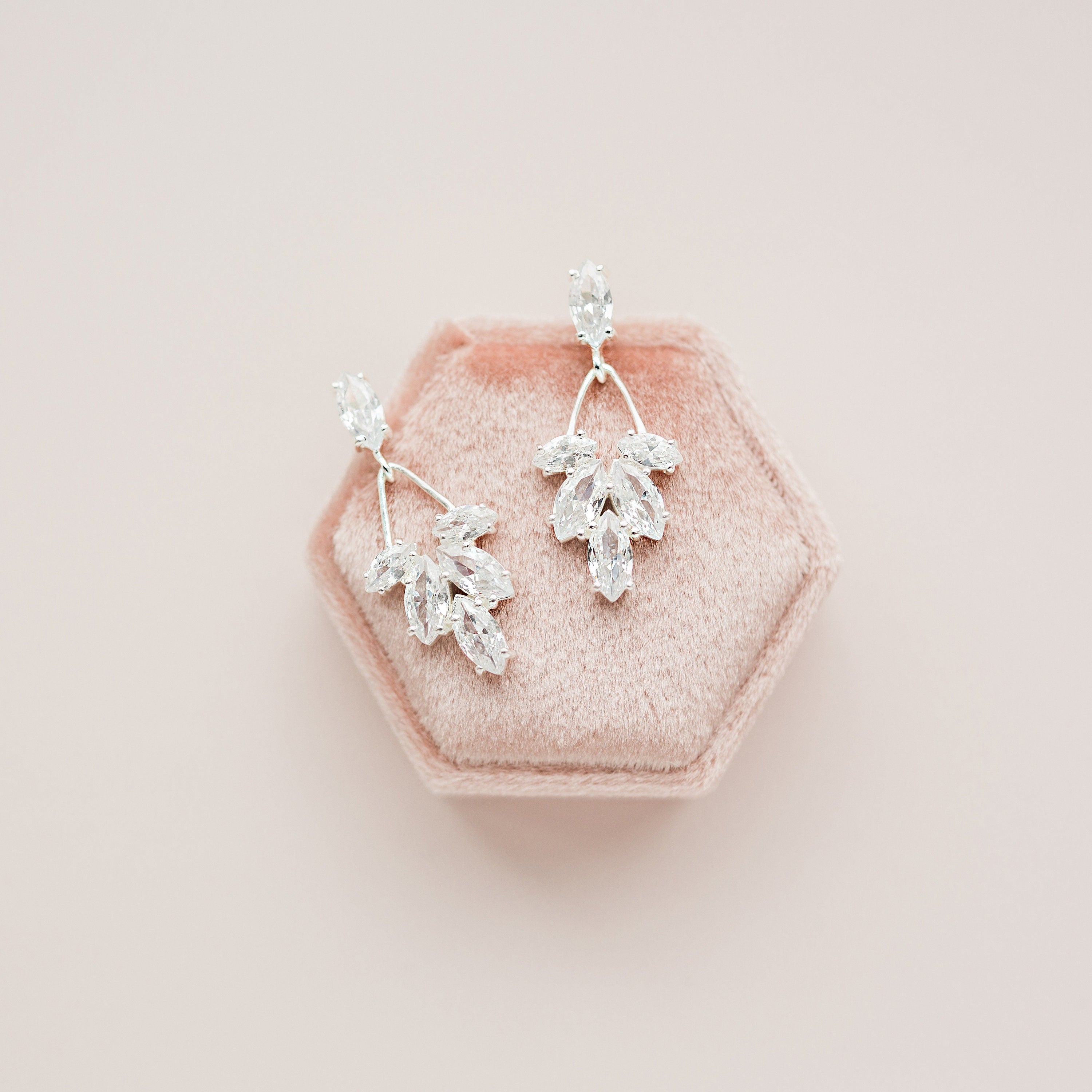 ANNA // Silver Bridal Earrings