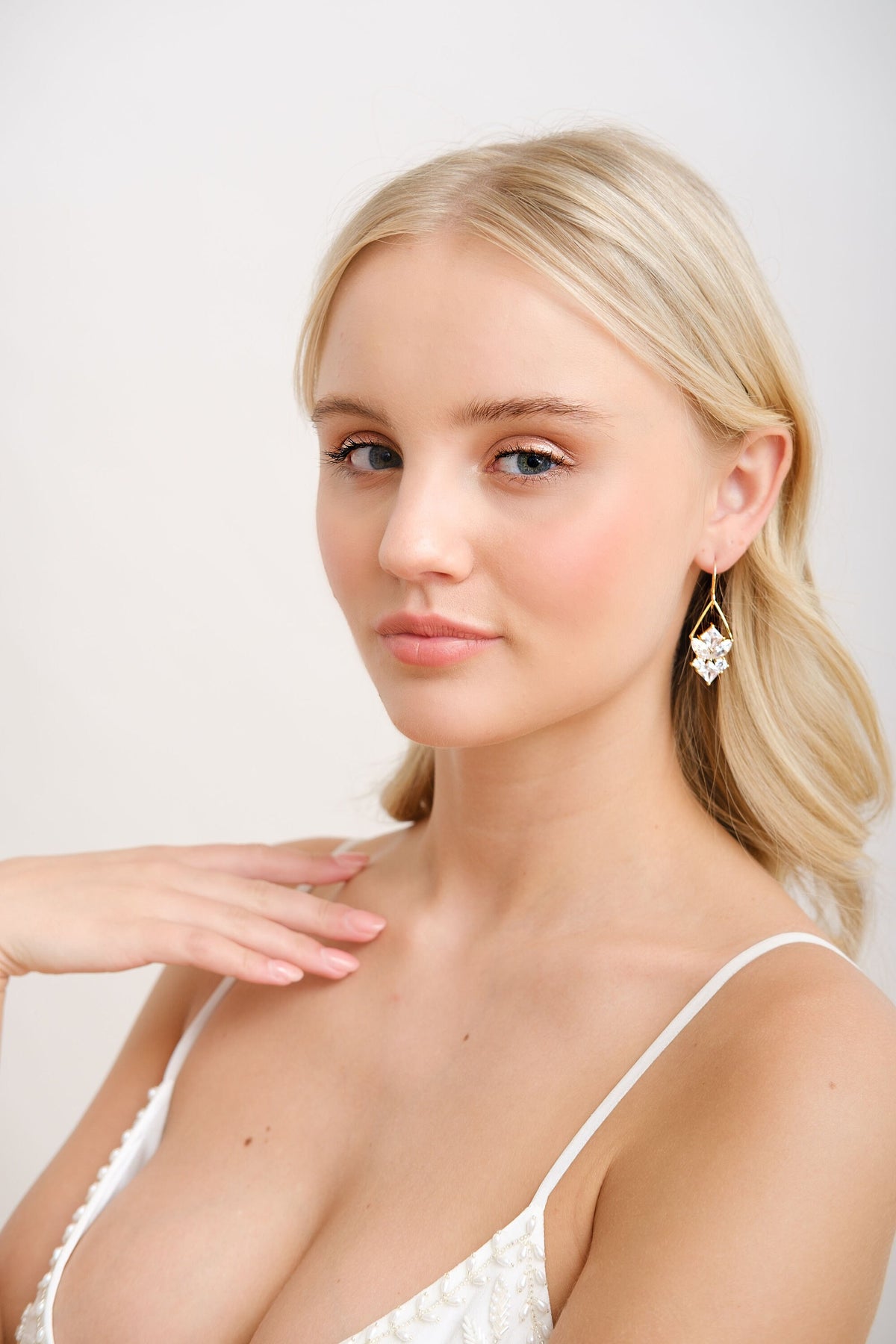 RIVER // Contemporary crystal drop earrings