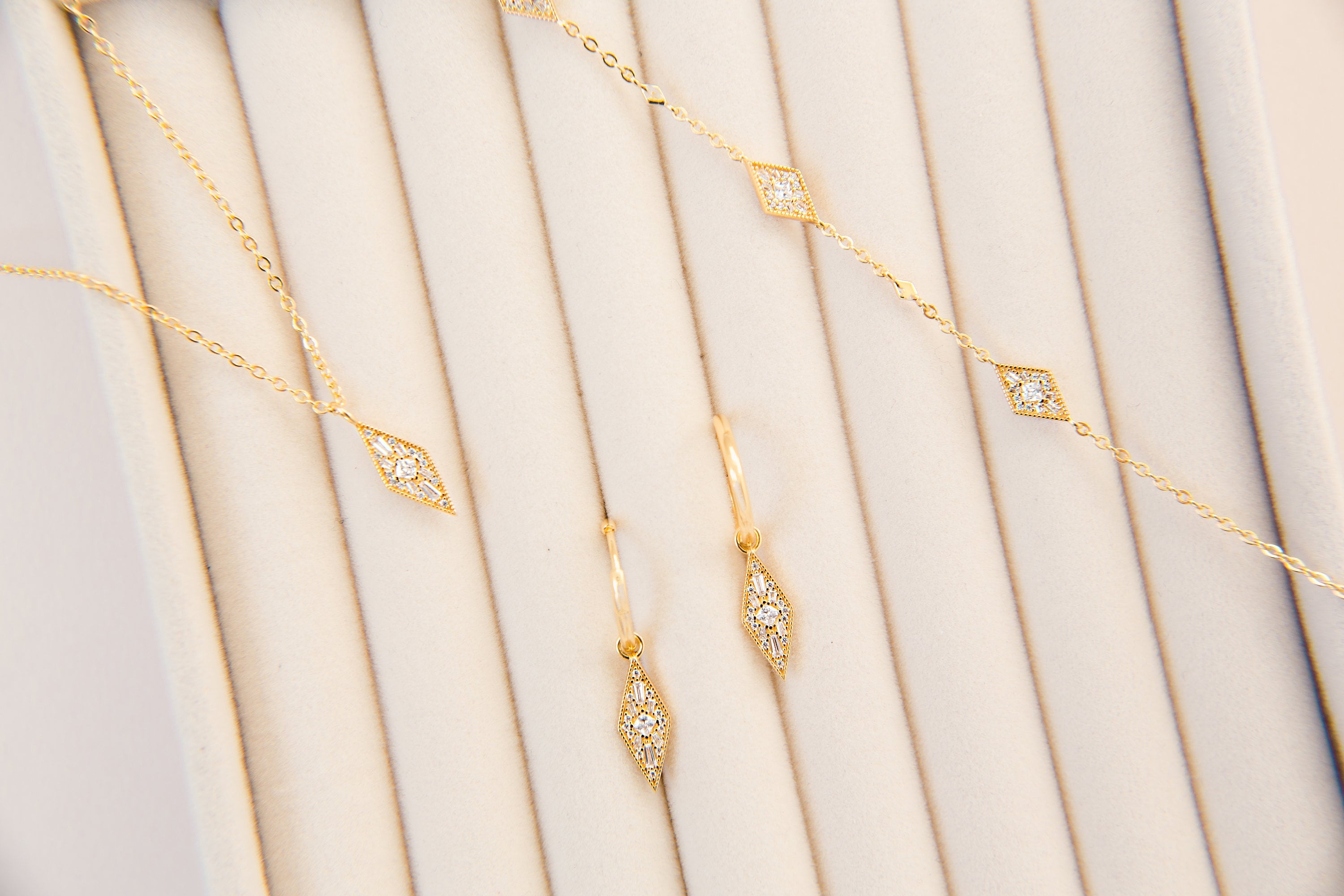 KITE NECKLACE // Dainty 14k gold plated cubic zirconia charm necklace