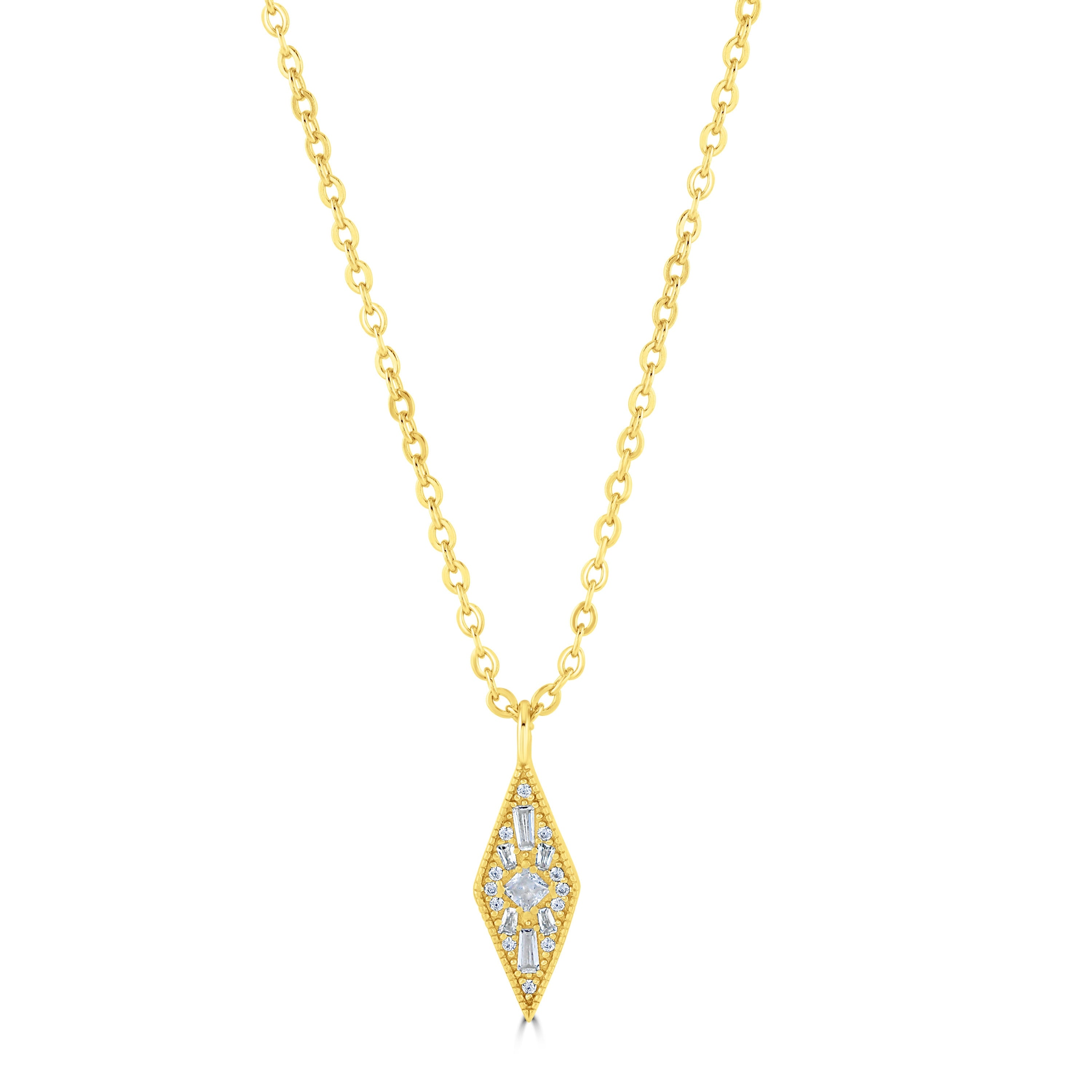 KITE NECKLACE // Dainty 14k gold plated cubic zirconia charm necklace